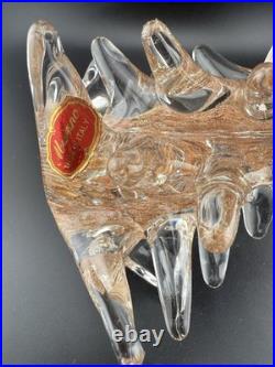 Vintage Murano Art Glass Made In Italy Gold And Clear Christmas Tree