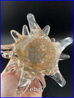 Vintage Murano Art Glass Made In Italy Gold And Clear Christmas Tree