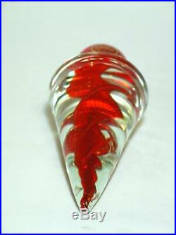 Vintage Murano Cone, Red Spiral. Christmas Tree Shape