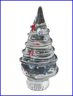 Vintage Murano Italy Glass Christmas Tree Millefiore Bullicante Bubble 6.25