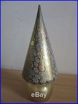 Vintage Murano Italy art glass Millefiori Christmas Xmas Tree 10.75 with label