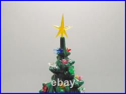 Vintage Musical 20 GREEN Lighted ATLANTIC MOLD Ceramic Christmas Tree