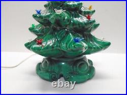 Vintage Musical 20 GREEN Lighted ATLANTIC MOLD Ceramic Christmas Tree