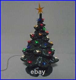 Vintage Musical 20 GREEN Lighted ATLANTIC MOLD Ceramic Christmas Tree