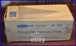 Vintage NOMA 1960s Silver VINYL CHRISTMAS TREE 48 4 feet CANADA 44/46 branches