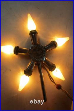 Vintage NOMA 5 Light C-6 STAR Christmas Tree Top with Pigtail