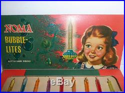 Vintage NOMA Bubble-Lites No 509 Christmas Tree Lights in Original NEAR MINT Box