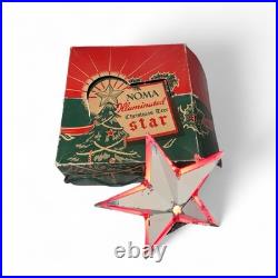 Vintage NOMA Illuminated Christmas Tree Star Lights Up Original Box