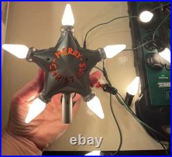 Vintage NOMA Merry Christmas Star Tree Topper withCord & Extra C6 Bulbs Works Vintage NOMA Merry Christmas Star Tree Topper withCord & Extra C6 Bulbs Works