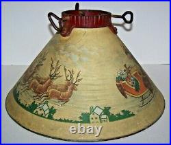 Vintage Noma Tin Litho Christmas Tree Stand Santa Reindeer 1930's