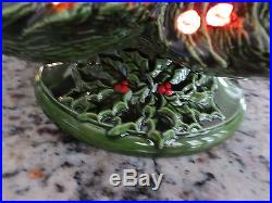Vintage Nowell Ceramic Lighted Christmas Tree 17 19 1/2 With Star 8 Base