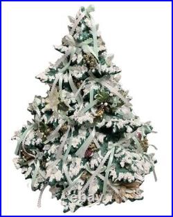 Vintage Nowell Flocked, Lighted And Decorated Ceramic Christmas Tree 1991/95