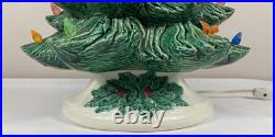 Vintage Nowell Mold Green Ceramic Light Up 18 Christmas Tree with Base