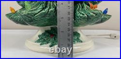 Vintage Nowell Mold Green Ceramic Light Up 18 Christmas Tree with Base