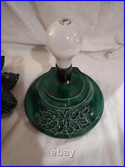 Vintage Nowell Mold Lighted Green Ceramic Christmas Tree. 16 inches