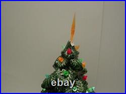 Vintage Nowell's 18 Tall Ceramic Christmas Tree With Lighted Base 1990