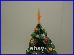 Vintage Nowell's 18 Tall Ceramic Christmas Tree With Lighted Base 1990