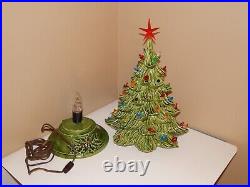 Vintage Nowell's 1979 Ceramic Lighted Green Christmas Tree 18