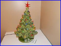 Vintage Nowell's 1979 Ceramic Lighted Green Christmas Tree 18