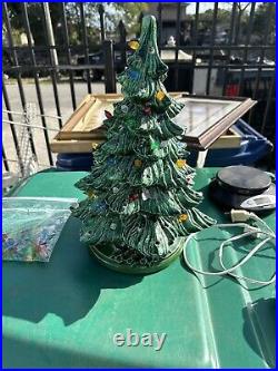 Vintage Nowell's Mold 15 Lighted Ceramic Christmas Tree 1970's