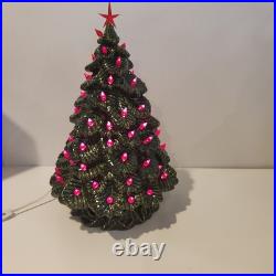 Vintage Nowell's Mold Carol Ceramic Lighted Christmas Tree 16 With Base