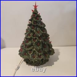 Vintage Nowell's Mold Carol Ceramic Lighted Christmas Tree 16 With Base