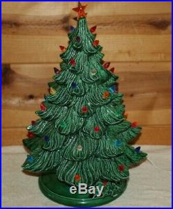 Vintage Nowell's Mold Ceramic Lighted Christmas Tree Holiday Decor Table Top
