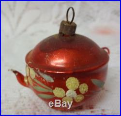 Vintage Old Germany Glass Christmas Tree Ornament Teapot Rare