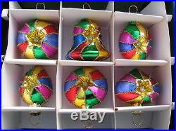 Vintage Original Box Poland Handmade Mercury Glass Christmas Tree Star Ornaments