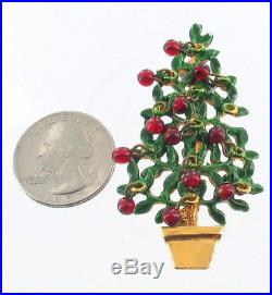 Vintage Original By Robert Wiggle Christmas Tree Pin Brooch Enamel Beads