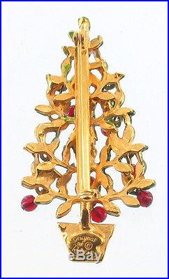Vintage Original By Robert Wiggle Christmas Tree Pin Brooch Enamel Beads