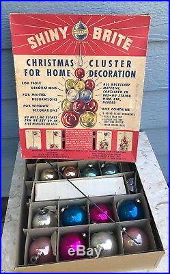 Vintage Original Shiny Brite Christmas Cluster Ornament Tree in Box