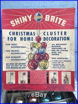Vintage Original Shiny Brite Christmas Cluster Ornament Tree in Box