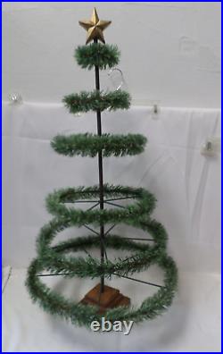 Vintage Ornament Display Christmas Tree 6 Tiers 32 Tall Wood Stand RARE