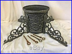 Vintage Ornate Victorian Style Cast Iron Heavy Metal Christmas Tree Stand