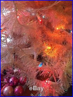 Vintage PINK Christmas Tree CANADA Silver Glitter