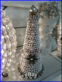 Vintage Pearl Jewelry Christmas Tree OOAK