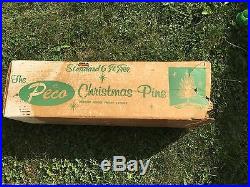 Vintage Peco 6 Ft. Christmas Pine Aluminum Silver Pom Pom Tree Mid-century