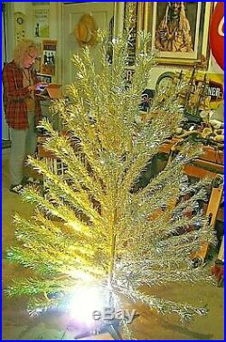 Vintage Peco 6 Ft. Deluxe Aluminum Christmas Tree 91 Pom Poms & Original Box