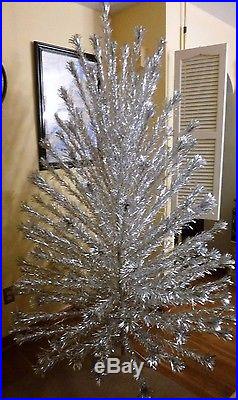 Vintage Peco 7ft 151 Branch Custom PomPom Aluminum Christmas Tree with Color Wheel