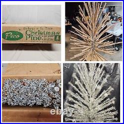 Vintage Peco Christmas Tree 6 Ft Beautiful Aluminum sparkling 91 branches withbox