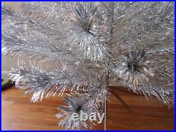 Vintage Peco Silver Aluminum 5' 8 Deluxe Pom Pom Christmas Tree Model 2620