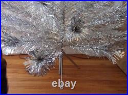 Vintage Peco Silver Aluminum 5' 8 Deluxe Pom Pom Christmas Tree Model 2620