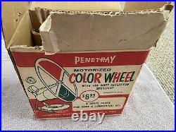 Vintage Penetray Motorized Color Wheel Aluminum Christmas Tree Light Works