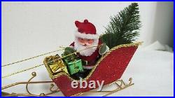 Vintage Peter's Flying Santa Reindeer Sleigh Christmas Topper Tree Decoration