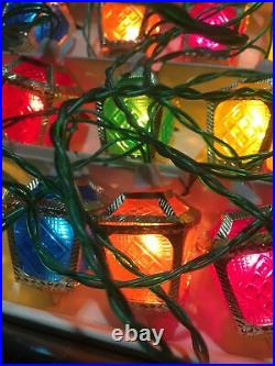 Vintage Pifco 20 Golden Lanterns Coloured Christmas Tree Lights Boxed No. 1256