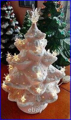 Vintage Pink & Rhinestone Ceramic Christmas tree