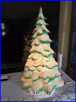 Vintage Plastic Blow Mold Christmas Tree With Original Box And Spare Lights