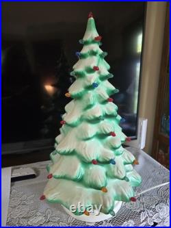 Vintage Plastic Blow Mold Christmas Tree With Original Box And Spare Lights