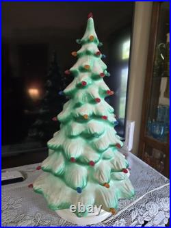 Vintage Plastic Blow Mold Christmas Tree With Original Box And Spare Lights
